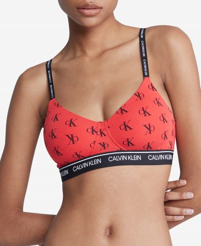 Archive Logo Lightly Lined Wirefree Bra QF6094 - Ck Standard Logo Red