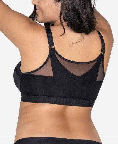 Back Support Posture Corrector Wireless Bra with Contour Cups 011936 - Black