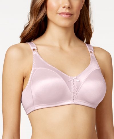 Bali Double Support Tailored Wireless Lace Up Front Bra 3820 - Blushing Pink