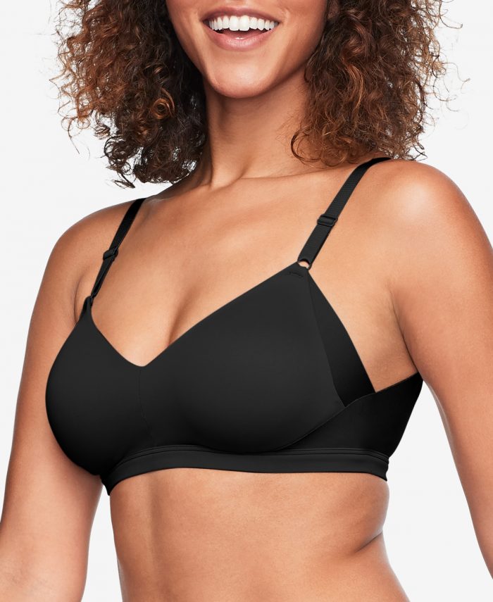 Warners No Side Effects Underarm and Back-Smoothing Comfort Wireless Lift T-Shirt Bra RN2231A - Black