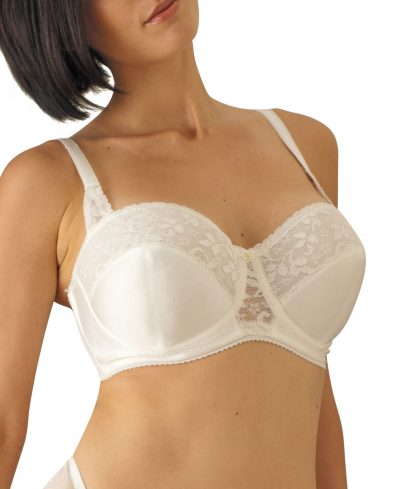 Women's Full Coverage Lace Strapless Bra - Ivory