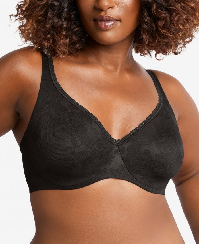 Bali Passion for Comfort Smooth Lace Underwire Bra DF6590 - Black