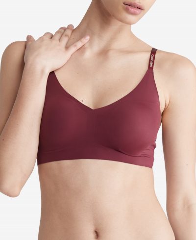 Calvin Klein Invisibles Comfort Lightly Lined Triangle Bralette QF5753 - Tawny Port