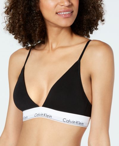 Calvin Klein Lightly Lined Triangle Bralette QF5650 - Black