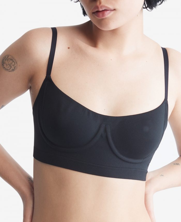 Calvin Klein Women's Bonded Flex Balconette Bralette QF6609 - Black