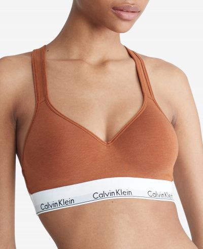 Calvin Klein Women's Modern Cotton Padded Bralette QF1654 - Warm Bronze