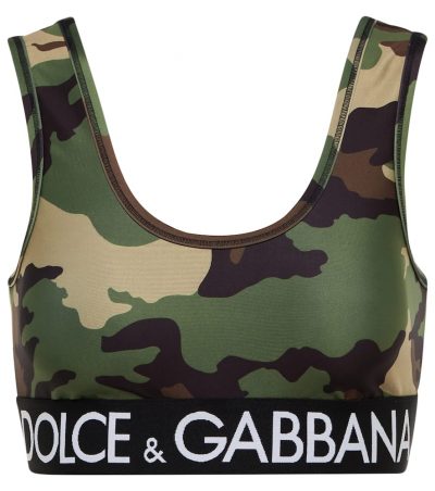 Dolce&Gabbana Camouflage jersey sports bra