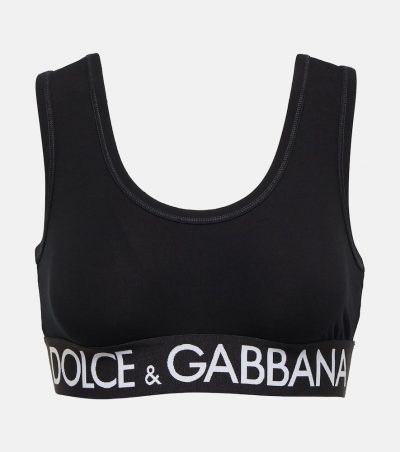 Dolce&Gabbana Logo cotton-blend sports bra