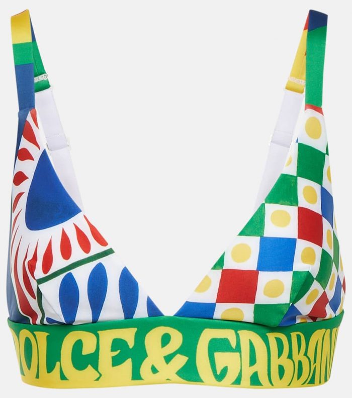 Dolce&Gabbana Printed technical jersey bralette