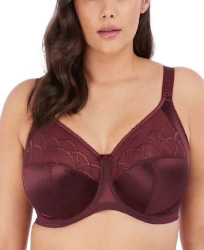 Elomi Cate Full Figure Underwire Lace Cup Bra EL4030, Online Only - Raisin