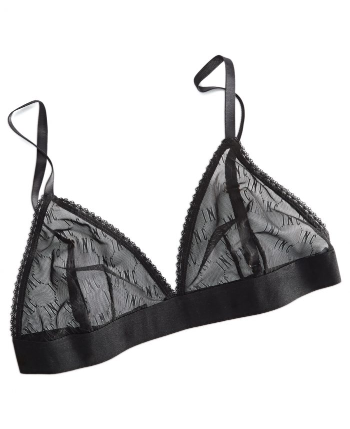 I.n.c. International Concepts Women's Monogram Bralette 100137466, Created for Macy's - Deep Black Logo