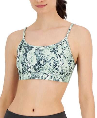 Id Ideology Women's Snake Print Low Impact Sports Bra, Created for Macy's - Mint Wash