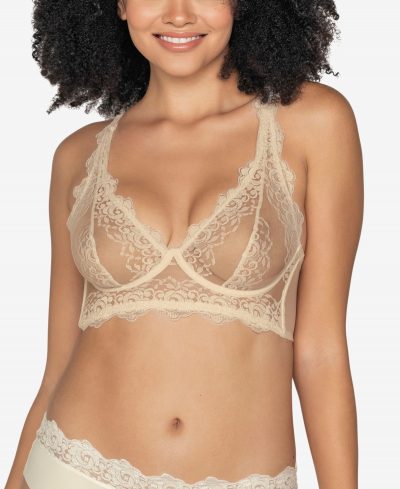 Leonisa Sheer Lace Bustier Bralette Lingerie with Underwire - White