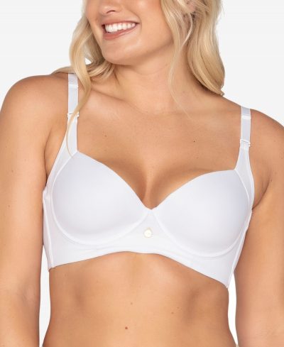 Leonisa Women's Back Smoothing Bra with Soft Full Coverage Cups - White