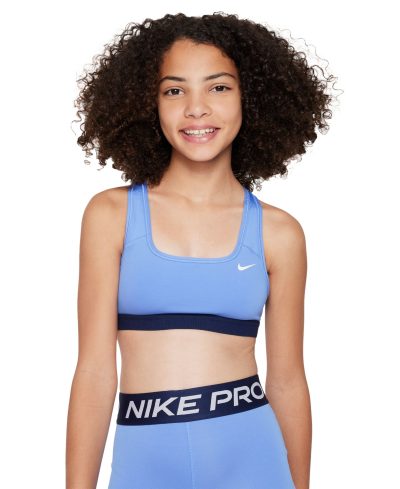 Nike Girls Swoosh Sports Bra - Blue