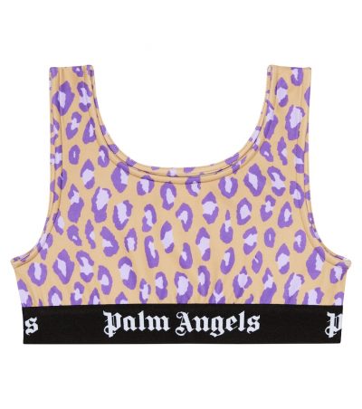 Palm Angels Kids Leopard-print sports bra