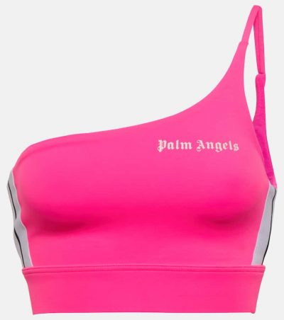 Palm Angels One-shoulder jersey sports bra