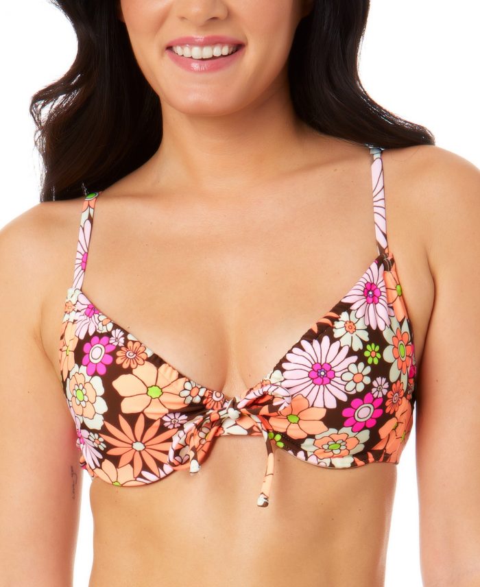 Salt + Cove Juniors' Morning Grace Underwire Bralette Bikini Top, Created for Macy's - Multi