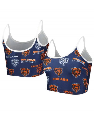 Women's Concepts Sport Navy Chicago Bears Breakthrough Allover Knit Lounge Bralette - Navy