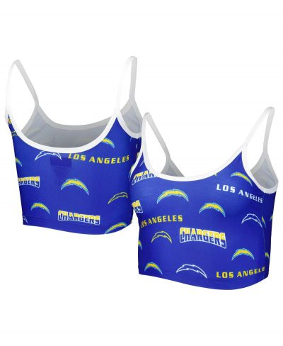 Women's Concepts Sport Powder Blue Powder Blue Los Angeles Chargers Breakthrough Allover Knit Lounge Bralette - Powder Blue