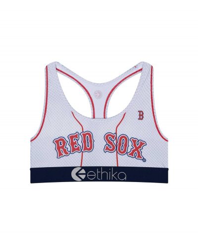 Women's Ethika White Boston Red Sox Babe Sports Bra - White