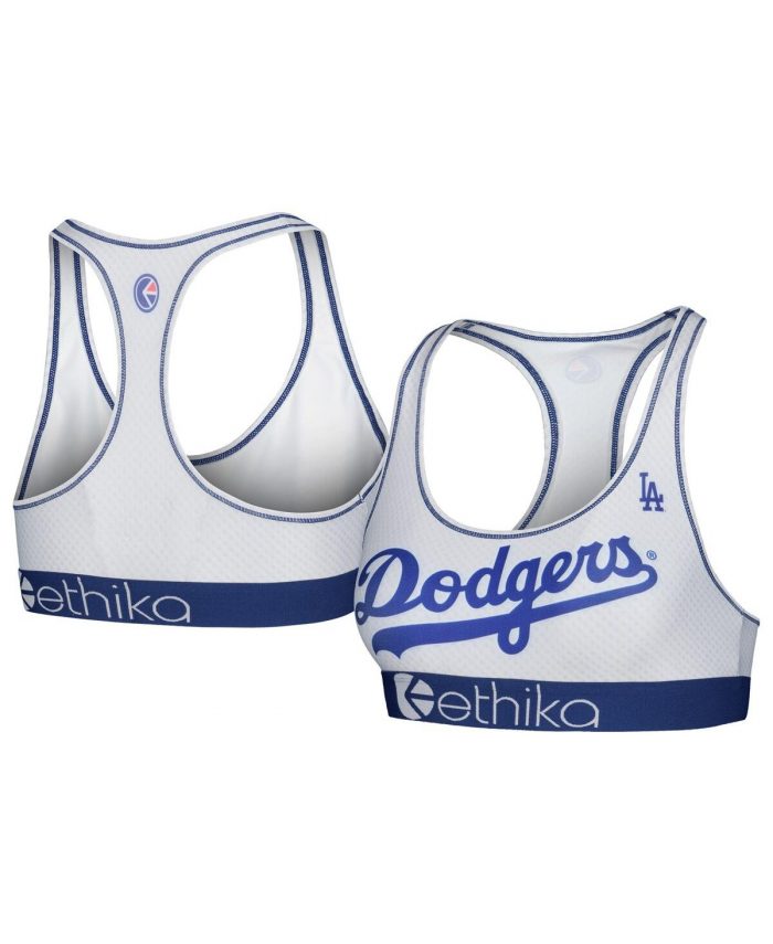 Women's Ethika White Los Angeles Dodgers Babe Sports Bra - White