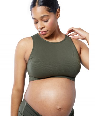 Women's Maternity Cooling Seamless Sports Bra - Forest night