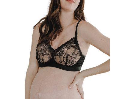 Women's Ooh La La Maternity and Nursing Bralette - Black Nude