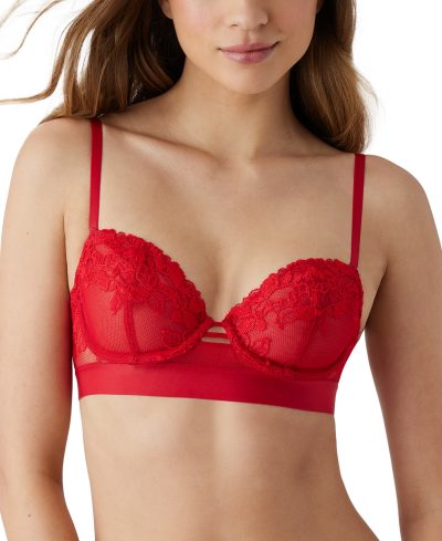 b.tempt'd Women's Opening Act Lingerie Lace Unlined Underwire Bra 951227 - Haute Red